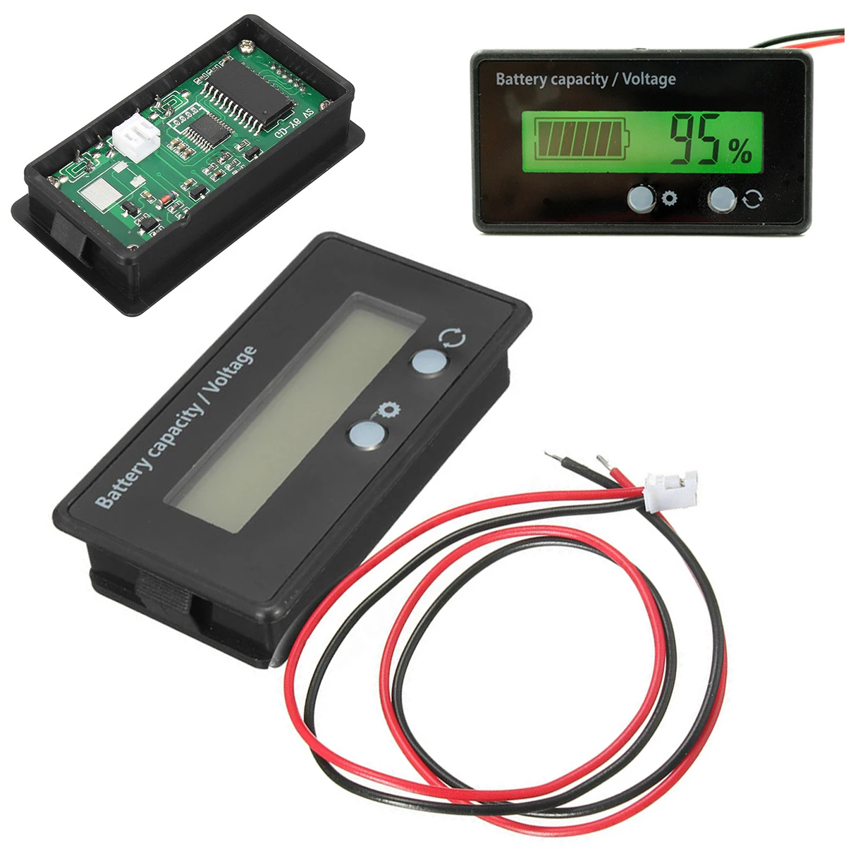 mansum 1PC Electrical components 12V Lithium Battery Capacity Tester Panel Electric Power Display Indicator Board 