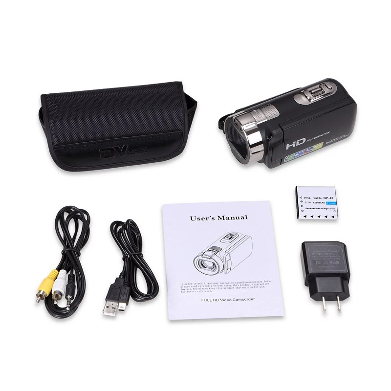HDV-312P HD Digital Photo Camera 16X 24MP 720P Professional Digital Camcorders 2.7 inch TFT Rotation Screen with LED Fill Light