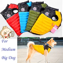 Hot Large PetBig dog Clothes Winter Warm Coat Hoodies Jumpsuit Waterproof Vest Golden retriever XXL 3XL Red Yellow Blue Green