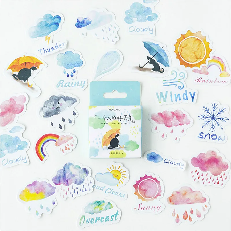 

45pcs/pack Kawaii notebook Cute weather Pattern Planner bullet diary office Supplies Halloween Thanksgiving gift