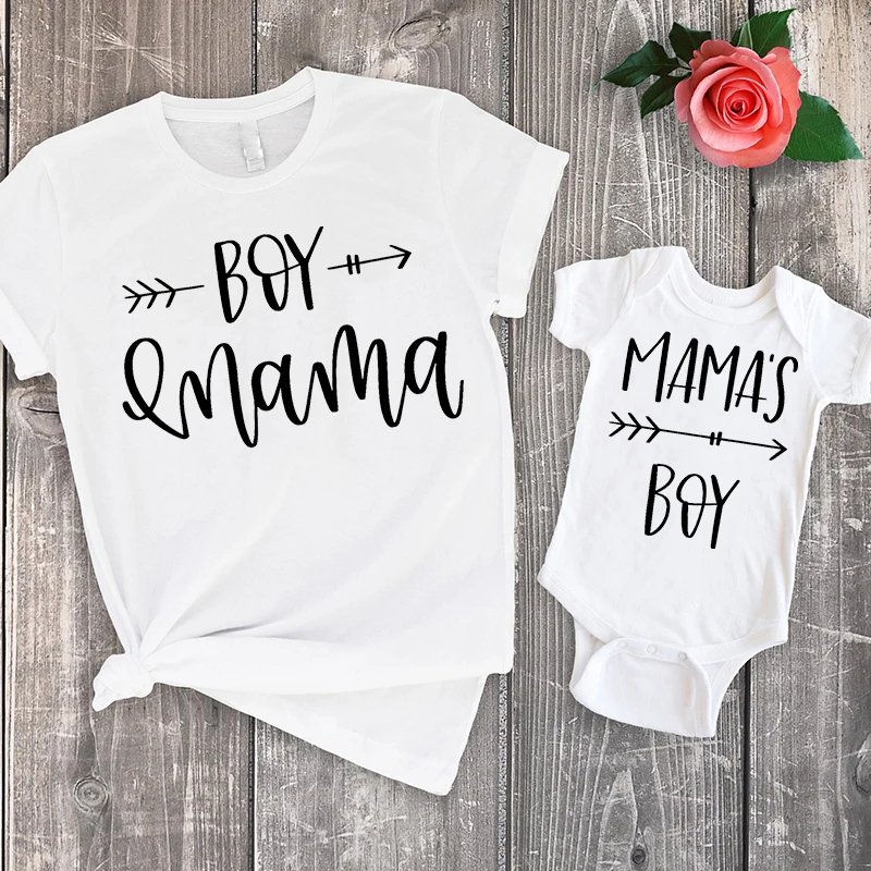 Matching Shirts Family Look Baby Rompers Mommy Mama Little-Boy Son And 1pcs Bodysuit