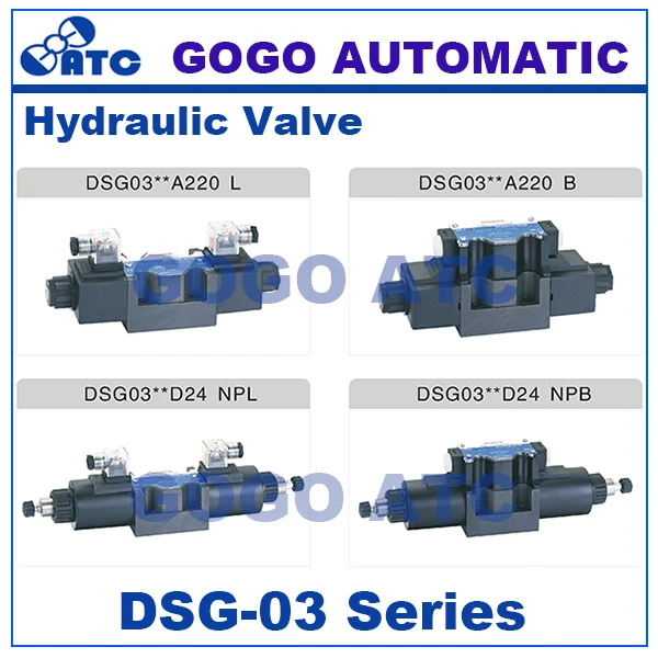 

GOGO High quality DSG-03 series oil directional valve 24v 12v dc 110v 220v ac yuken type solenoid hydraulic control valve