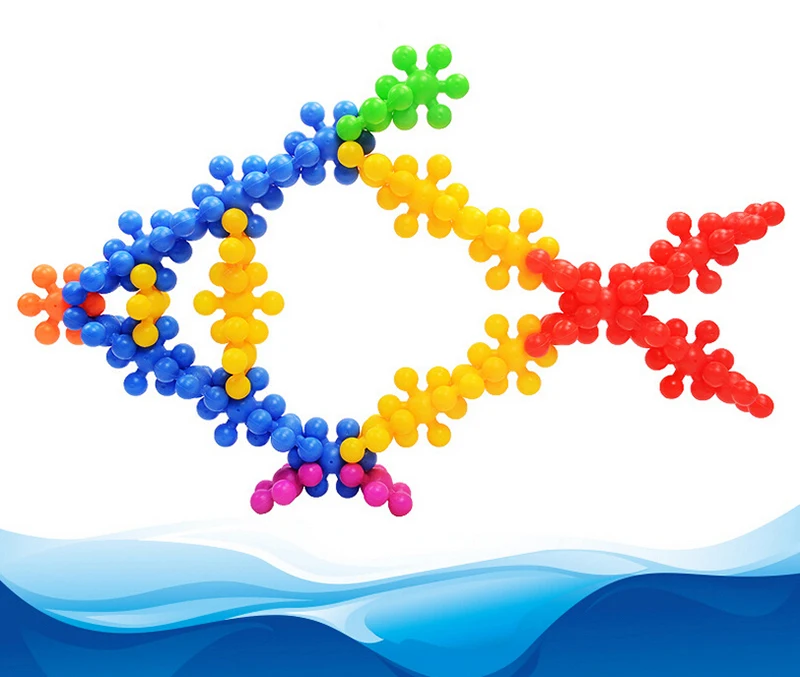 Six-color snowflakes assembled blocks (4)
