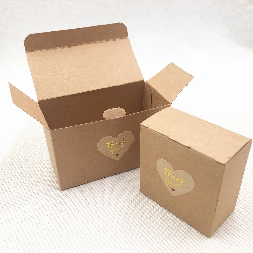 20 шт крафт-бумага свадебные подарки для гостей коробка конфет коричневый картон упаковка подарок украшение для вечеринок с бесплатными наклейками