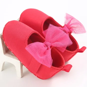 

Fashion spring and autumn baby solid color ribbon bow girl baby shoes baby shoes