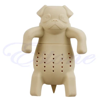 

Silicone Coffee Tea Infuser Cute Animal Pug Teapot Spice Herbal Strainer Filter