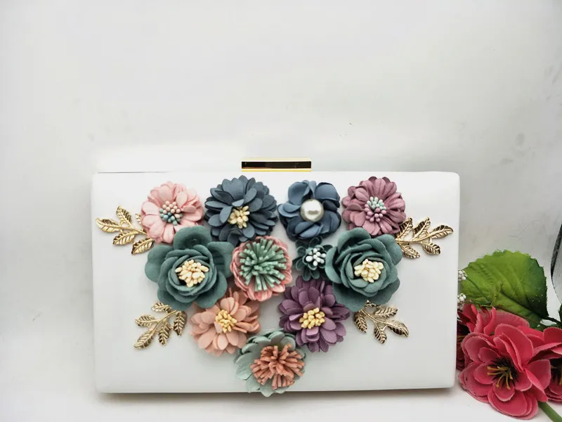 Модное кольцо волшебный цветок из искусственной кожи женская вечерняя сумка на цепочке свадебные клатчи для невесты женский кошелек для телефона Розовый Белый сумка на плечо