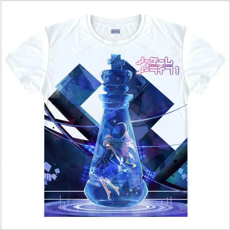 Nueva camiseta de Anime única para hombre con estampado 3d No Game No Life NGNL Sora Shiro de manga corta Casual Cosplay Camisetas masculinas Nueva camiseta de Anime única para hombre con estampado 3d No Game No Life NGNL Sora Shiro de manga corta Casual Cosplay Camisetas masculinas