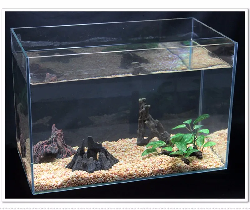Tangki Ikan Kayu Dekorasi Resin Ornamen Mini Mati Kayu Untuk