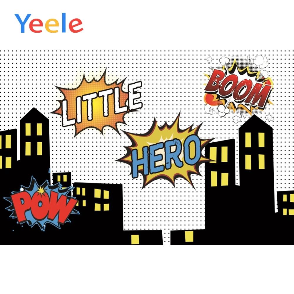 

Yeele Little Hero Boom Comic Cartoon Photography Backgrounds Baby Children Portrait Scene Photographic Backdrop For Photo Studio