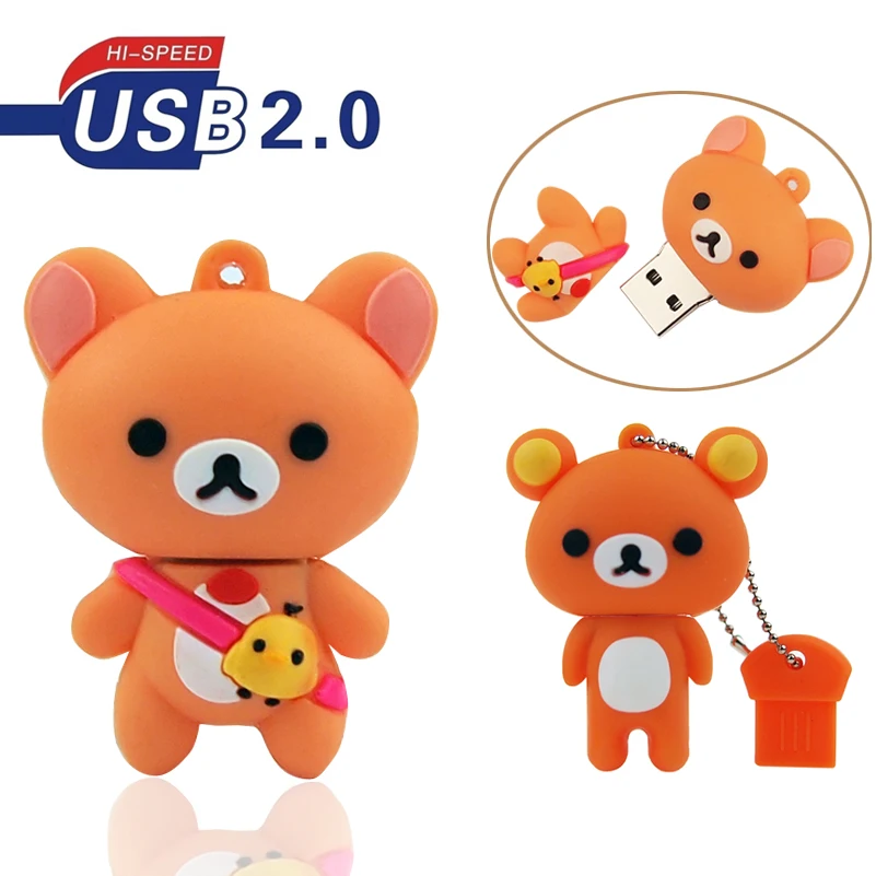 

pen drive personalizado fash drive USB 128GB usb rilakkuma pen usb stick Rilakkuma Bear USB 2.0 64GB 32GB 16GB 8GB 4GB