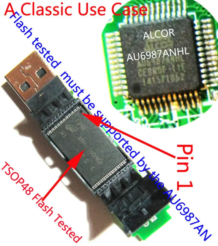 TSOP48 флэш тестер/ластик Поддержка вспышки посылка pin AU6987ANHL контроллер NAND Flash