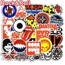 50 Pcs Rock Roll Stickers for Laptop Luggage Bicycle Car Styling Skateboard Motorcycle Vinyl Decal Graffiti