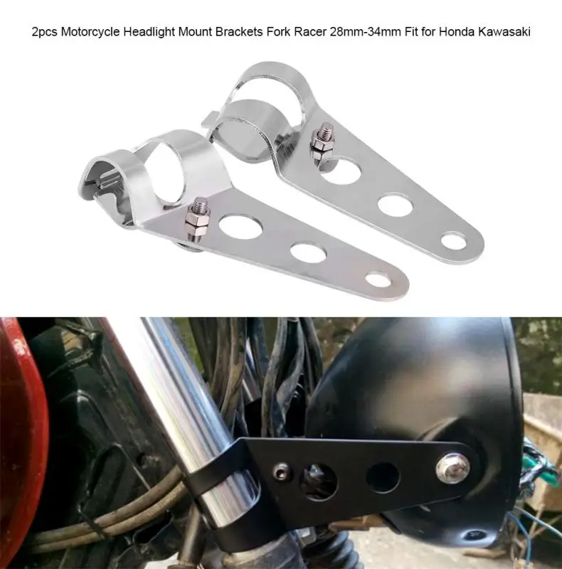 

2pcs Motorcycle Headlight Mount Brackets Fork Racer 28mm-34mm Fit for Honda Kawasaki Universal Adjust Motor Fork Mount