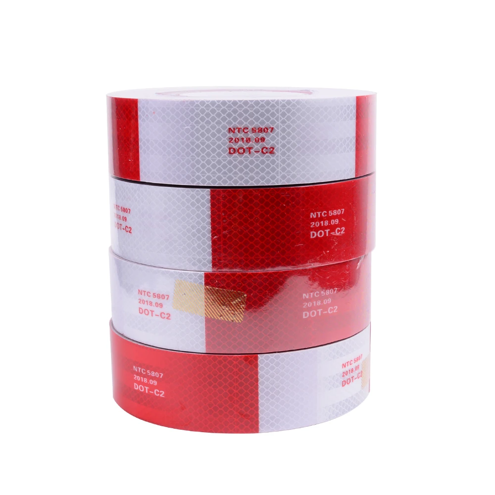 

Reflective Conspicuity Tape 2" x 150' Red/White DOT NTC5807 Reflective Vinyl and Reflective Trailer Tape Printing DIY