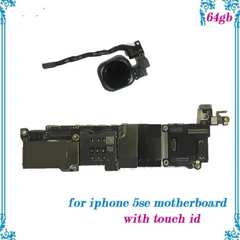

Replacement Full function Unlocked for iphone 5se motherboard 64gb used with touch id mainboard with full chips Logic Board