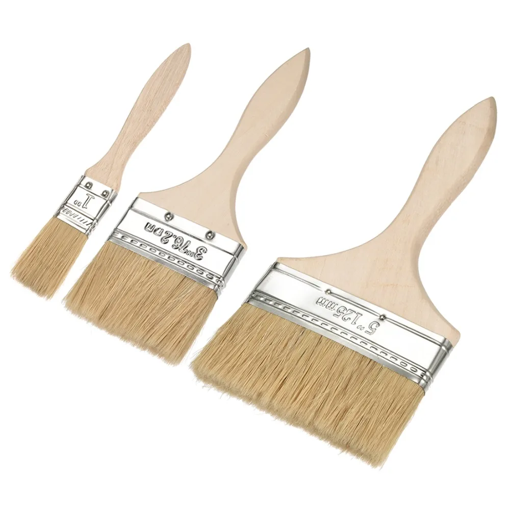 UXCELL High Quality 1Set in 3style Boar Bristle 1"/3"/5" Ferrule Paint