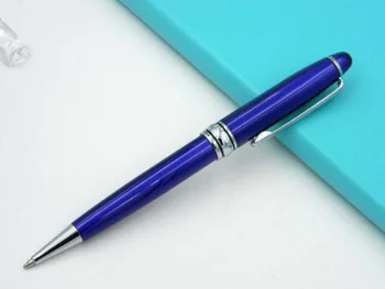 

1PC office BLUE silver Classic style gift Metal Ballpoint Pen
