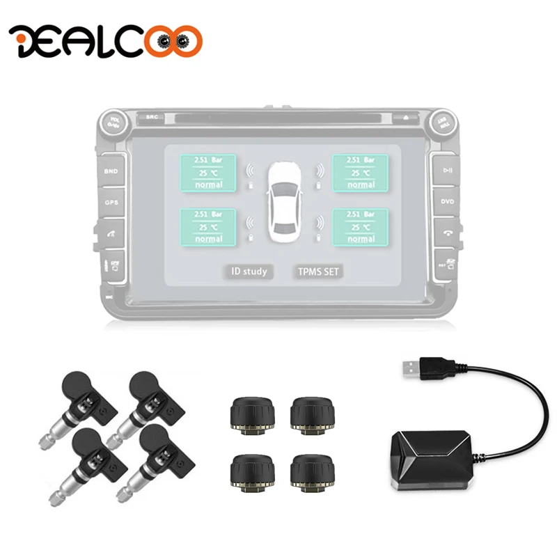 

Dealcoo TPMS Android Tire Pressure Monitoring System TPMS Bluetooth Tire Pressure Sensor Tyre Pressure Sensor TPMS USB Android