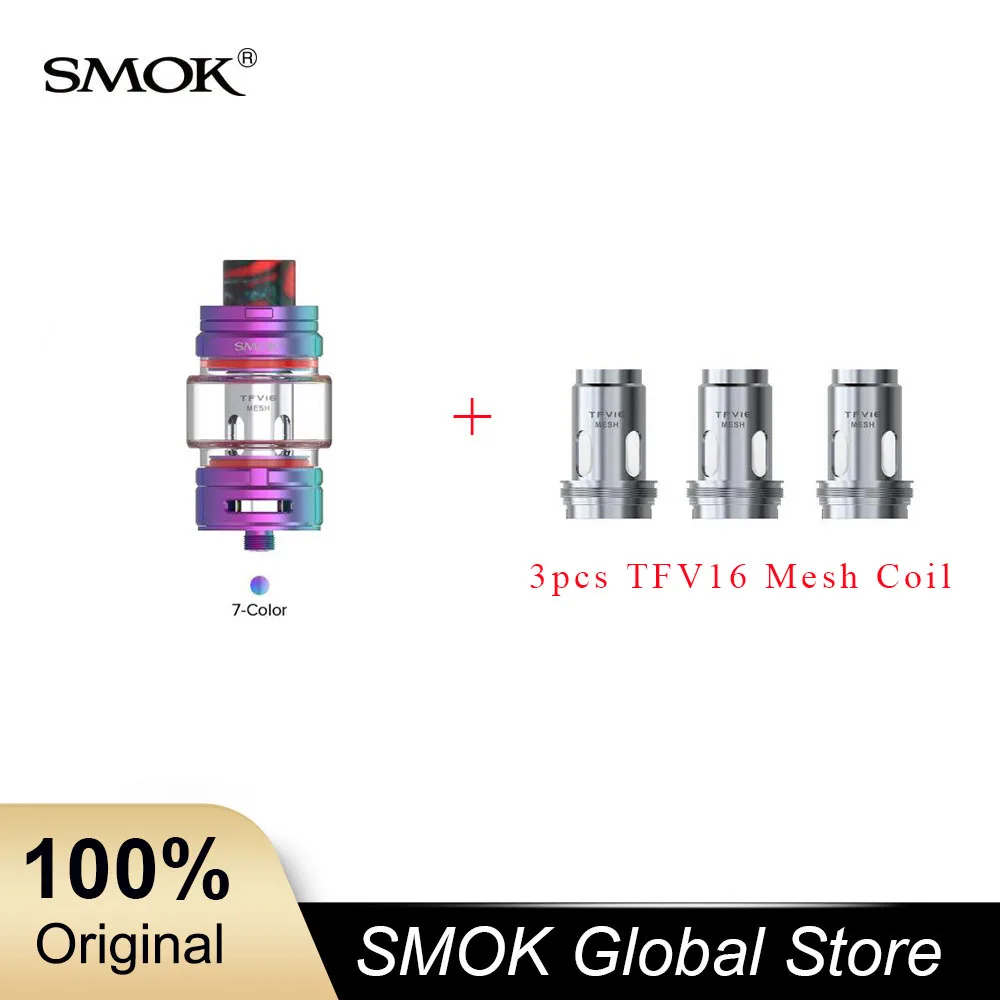 SMOK TFV16 бак 9 мл электронная сигарета атомайзер 510 нить 3 шт сетка катушка