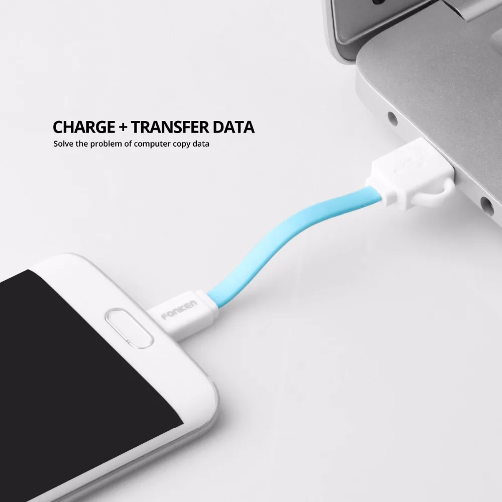 FONKEN Micro USB Cable 10CM Pocket Phone Cables Travel Spare Power Bank Fast Charge Cord 2.4A Keychain Noodle Android Data Wire FONKEN Micro USB Cable 10CM Pocket Phone Cables Travel Spare Power Bank Fast Charge Cord 2.4A Keychain Noodle Android Data Wire