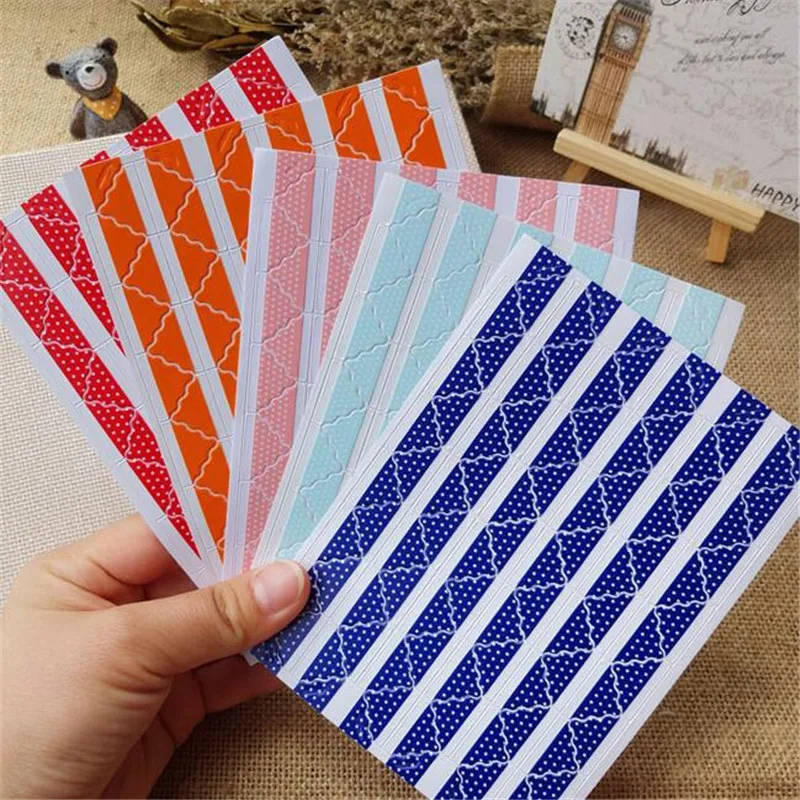 

78 pcs (1 sheet) DIY lace Solid color opaque Corner Paper Stickers for Photo Albums Frame Decoration Scrapbooking wholesale
