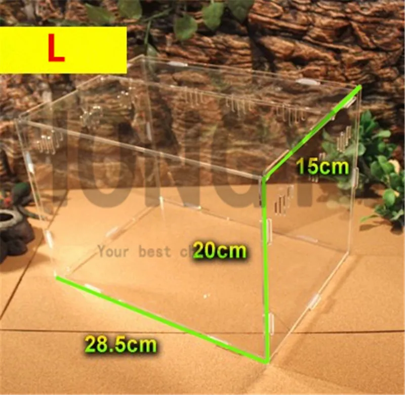 HONGYI 1 шт. акриловая коробка для кормления животных коробка для рептилий паук-Скорпион коробка для змеи прозрачная коробка комбинированная сборка Размеры s m l xl