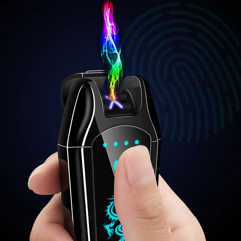 

USB Double Arc Windproof Lighter Touch Sensing Flameless Electronic Lighter Cigarette Lighter Plasma Lighters Gadgets for Men