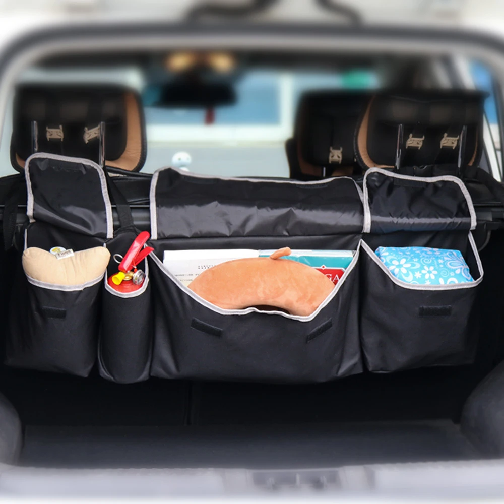 Car Organizer Trunk Backseat Adjustable Storage Bag Net High Capacity Multi-use Oxford Back Interior Accessories Automobile Seat