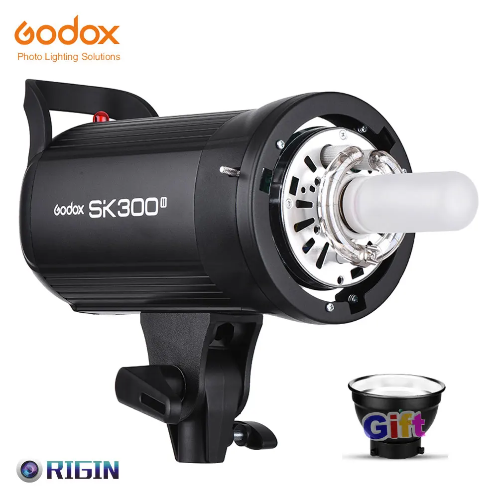 

Godox Professional Studio Flash SK300II GN58 Max Power 400WS 2.4G Wirless Recycle Time 0.4~3s+Bowen mount Standard Cover Gift