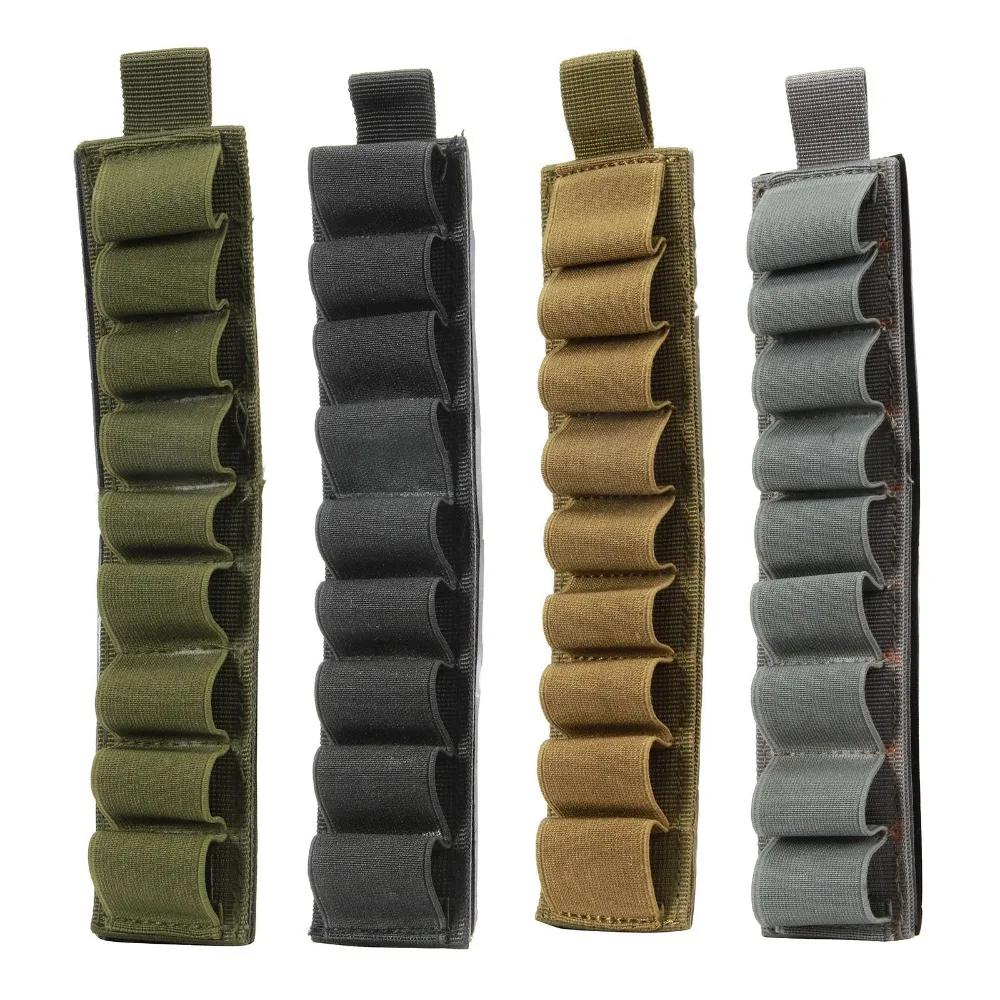 4 Color Tactical Hook Loop 9 Rounds Shotgun Shell Holder Shotshell