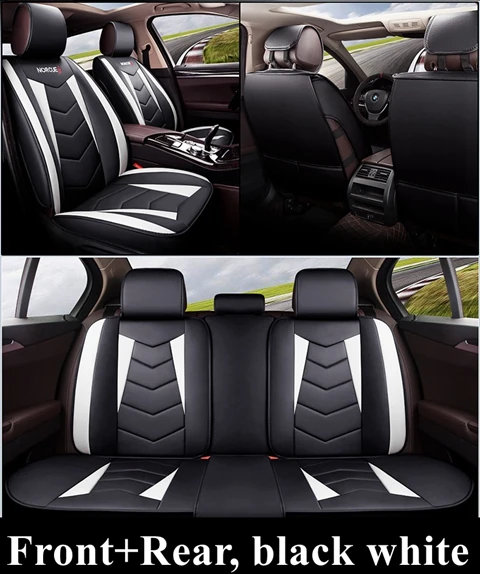 Передние+ задние 5 сидений автомобиля чехол для Volkswagen Variant AMAROK CROSS Lavida Lamando TIGUAN Gran Lavida SANTANA Vista New Lavida - Название цвета: black white standard