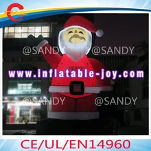 Воздуха до двери, гигантские светодиодное Освещение Надувной Санта-Клауса, Новогоднее украшение открытый надувные отец Санта Человек