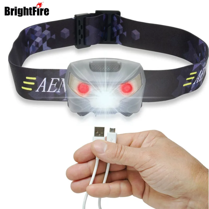 

Brightfire USB Rechargeable LED Headlamp Flashlight Super Bright Waterproof & Comfortable Headlight