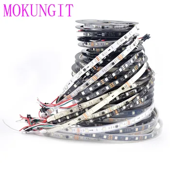 

5m DC12V WS2811 Black/White PCB 30/48/60 leds/m 10/16/20 pixels/m Addressable led strip,1 ic control 3 leds, IP30/IP65/IP67