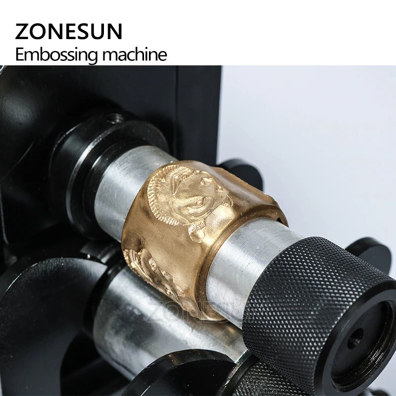 ZONESUN машина для штамповки кожи холодного прессования машина тиснения повторяющийся узор для кожаный ремень, гитара ремни логотип Embosser