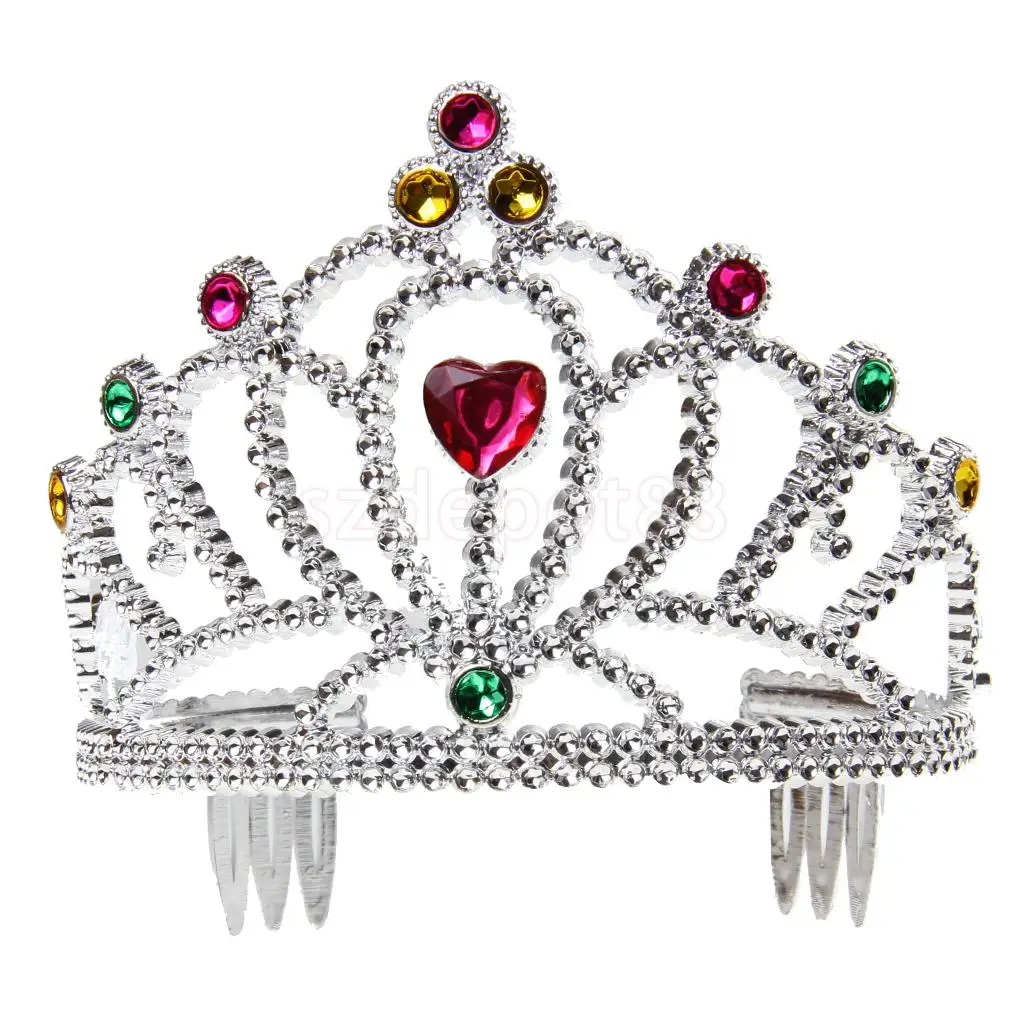 Fashion Party Princess Heart Crown Headband Plastic Tiara Headpiece