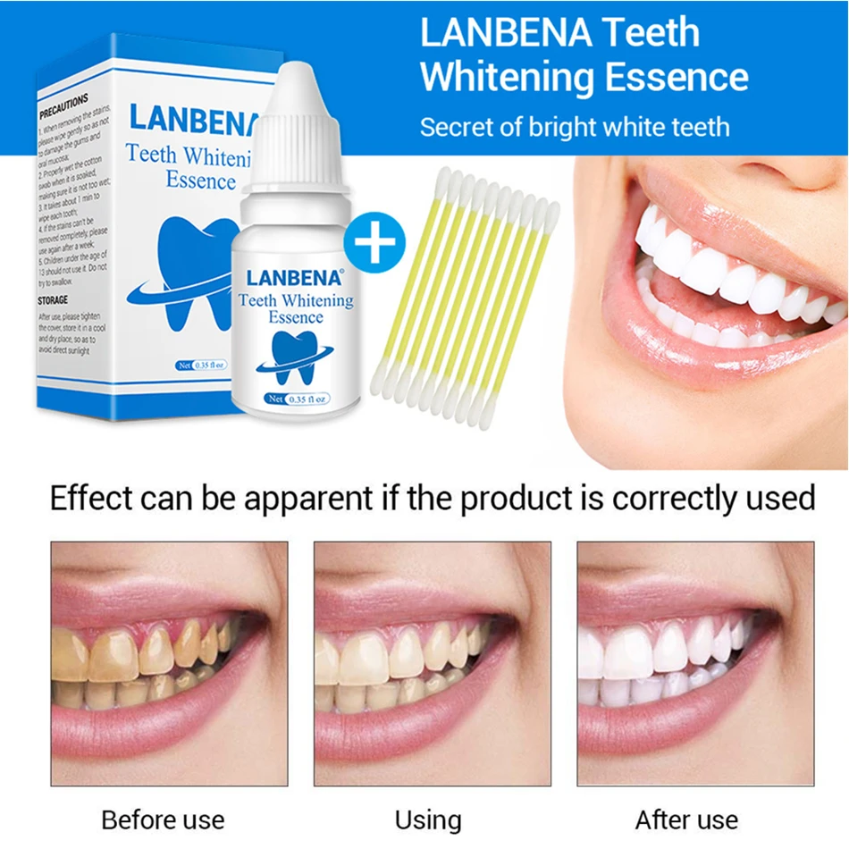3pcs LANBENA Teeth Whitening Essence Powder Oral Hygiene Cleaning Serum