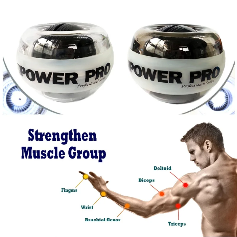 Gyroscrope Forceball Gyro Wrist Ball Hand Spinner with LED Speed Meter