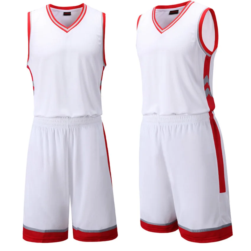 Blank Basketball Jersey Sets Men Competition Uniforms Suits Adults ...