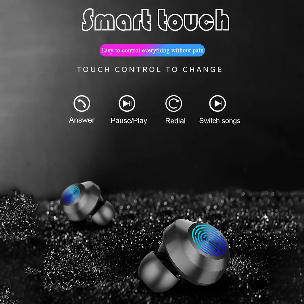 FDBRO TWS-9 V5.0 беспроводные Bluetooth наушники бас Bluetooth стерео 3D гарнитура с зарядным устройством невидимая гарнитура с микрофоном
