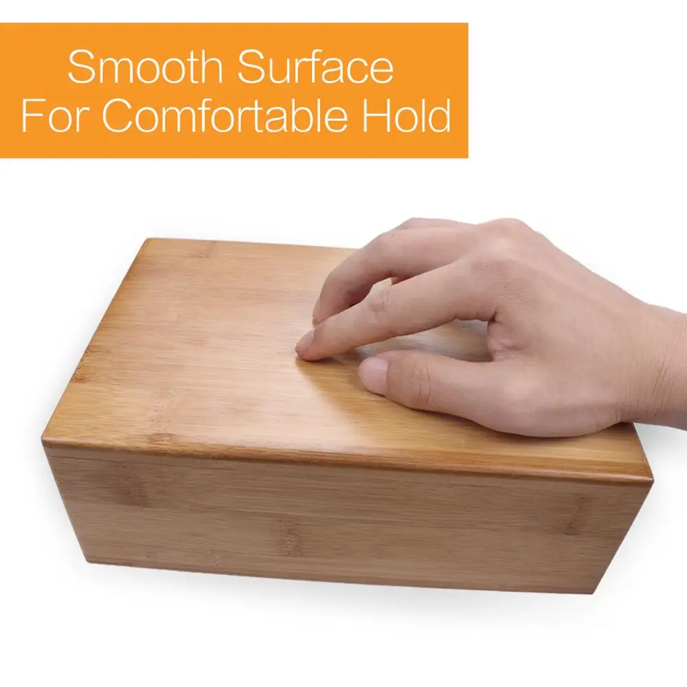 Natural Bamboo Yoga Brick Block Aid  Rectangular Sport Equitment Tool For Fitness Gym Exercise Training (2)
