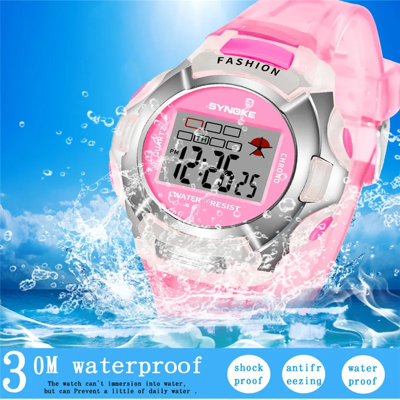Synoke Fashion Children Watch Boys Girls Led Digital Sports Watches