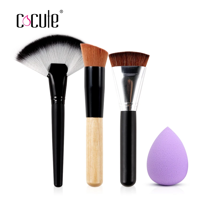 

Cocute Makeup Tool Kit Top Quality 4pcs Makeup Brush Powder Blush Foundation Brush Sponge Puff Contour Brush Cosmetics Gift