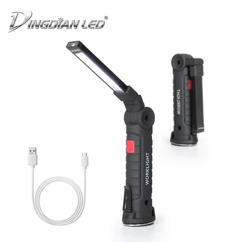 

DINGDIAN LED Portable Flashlight Outdoor COB Lantern 5W Work Light USB Rechargeable Battery Outdoor Camping Torch Flashlight