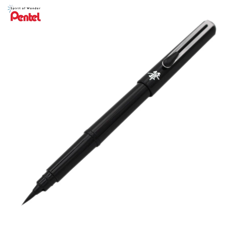 1 компл. Pentel Arts карманная мягкая каллиграфическая Кисть ручка и 2 черные чернила заправки художника ручной надписи Sumi живопись технический рисунок