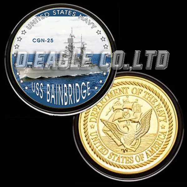 

US Navy USS CGN-25 Colorzied Printed Commemorative Coin/Souvenir/Custom Coin/ Medal
