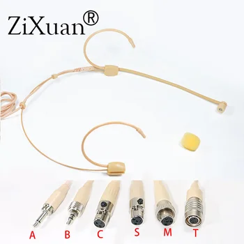 Fascia per capelli con microfono unidirezionale per Shure Sennheiser AKG MiPro Audio Technica 4Pin 3Pin TA4F Blocco da 3,5 mm