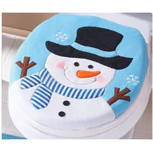 1 комплект синий причудливый Снеговик чехол для сиденья унитаза и коврик для ванной комнаты рождественские украшения GI881652