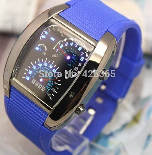 2016 NEW Fashion Luxury Fan Shaped LED Sports Watches Japanese Movement 